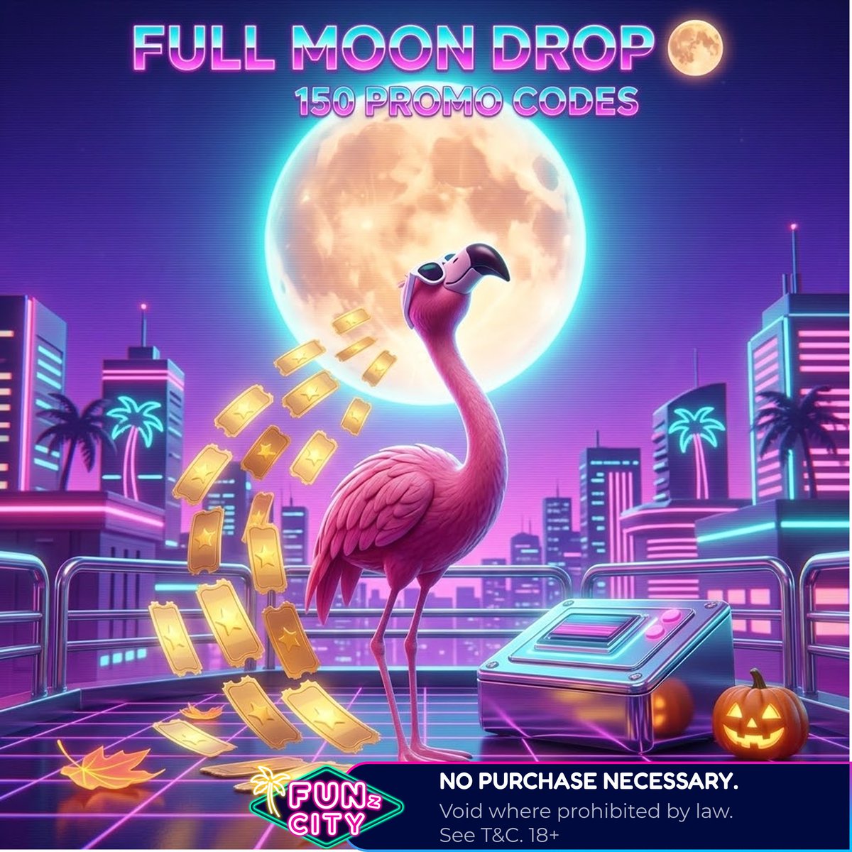 funzcitygames's tweet photo. 🌕 Full moon, full luck.
Your promo code is already in the link 👇
150 promo codes, live now.
1️⃣ Like &amp; RT
2️⃣ Reply 'FULLMOON' to charge your luck ⚡
#Funzcity

https://t.co/Bj5iHAols6 https://t.co/FB5ohdOfZD