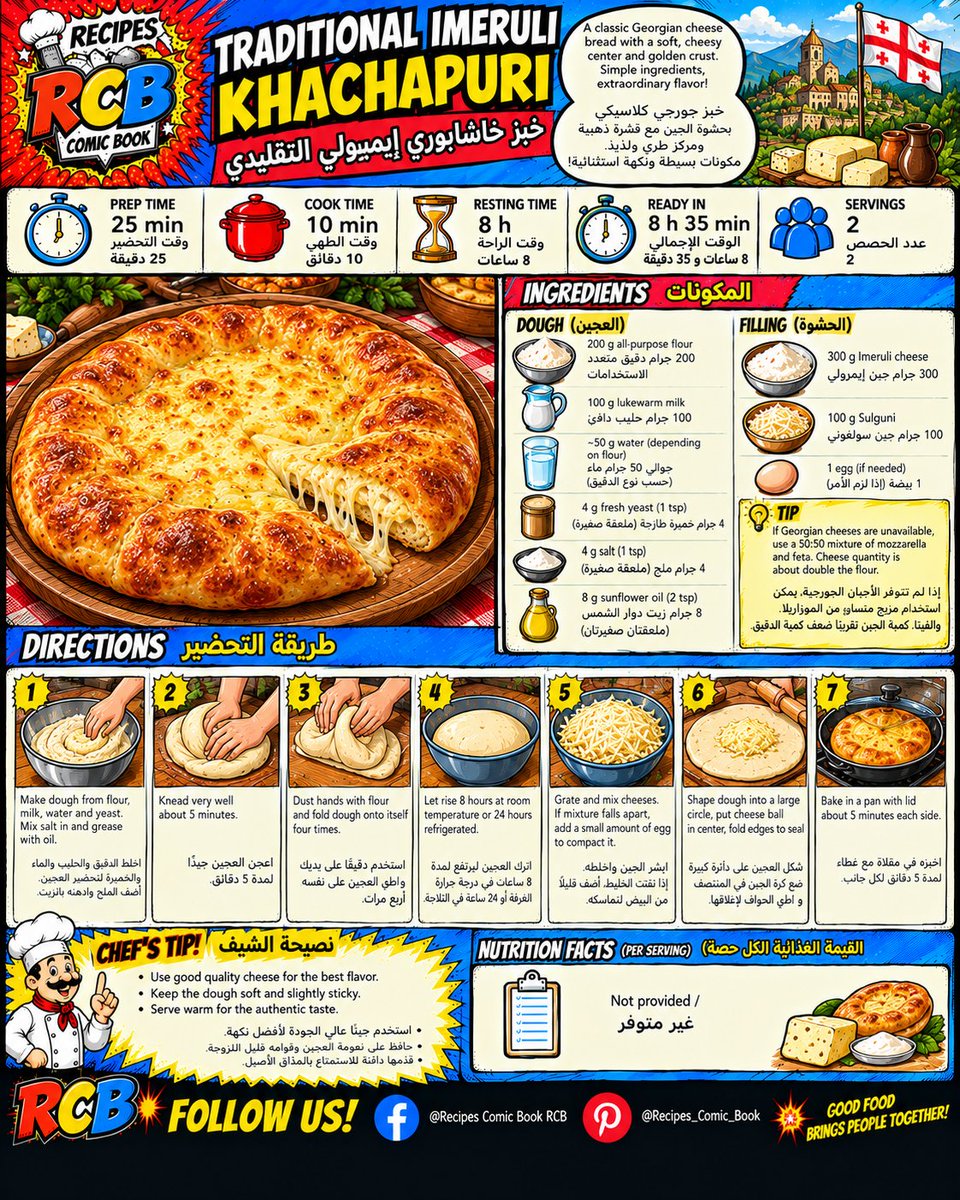 r_comic_book's tweet photo. Check out the delicious 😋
☆ خبز خاشابوري ايميولي ☆ 

جرّبوا هذه الوصفة الشهية 😋
☆ Khachapuri bread ☆

《Save it ✦ Cook it ✦ Share it》
《احفظها ✦ اطبخها ✦ شاركها》

《 Support links 》
https://t.co/ekRuuLN0z8
https://t.co/NV6iMCigGb
https://t.co/ekfGanOZbe https://t.co/UVuWB9ycWo
