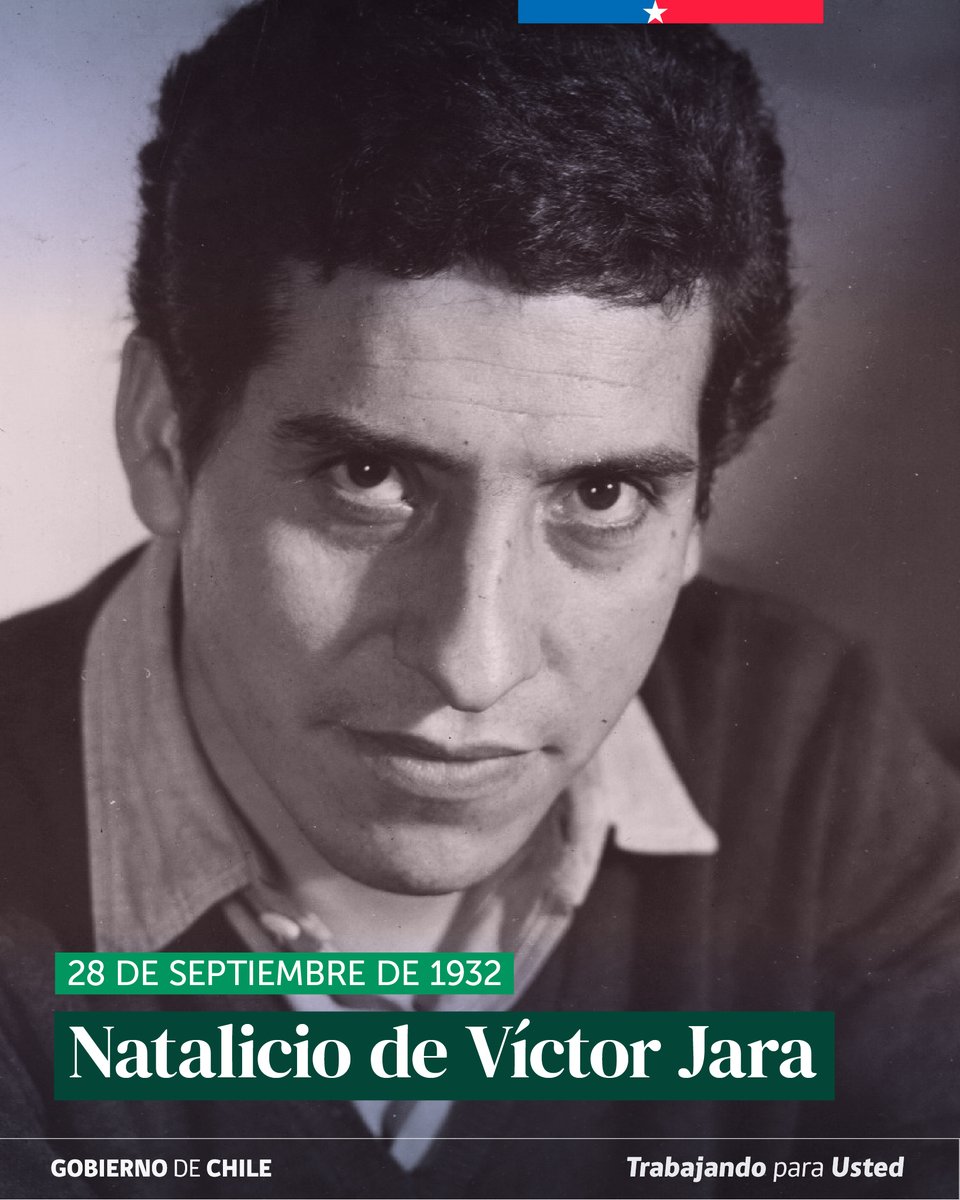 ANdeChile's tweet photo. 🎶 Un 28 de septiembre de 1932 nació Víctor Jara, figura fundamental de la música y el teatro chileno.

Su obra y compromiso con la cultura popular son parte de la memoria de Chile. 🇨🇱

📷Archivo Nacional.

#VíctorJara #CulturaPopular #Memoria https://t.co/vAMY30Vj0m