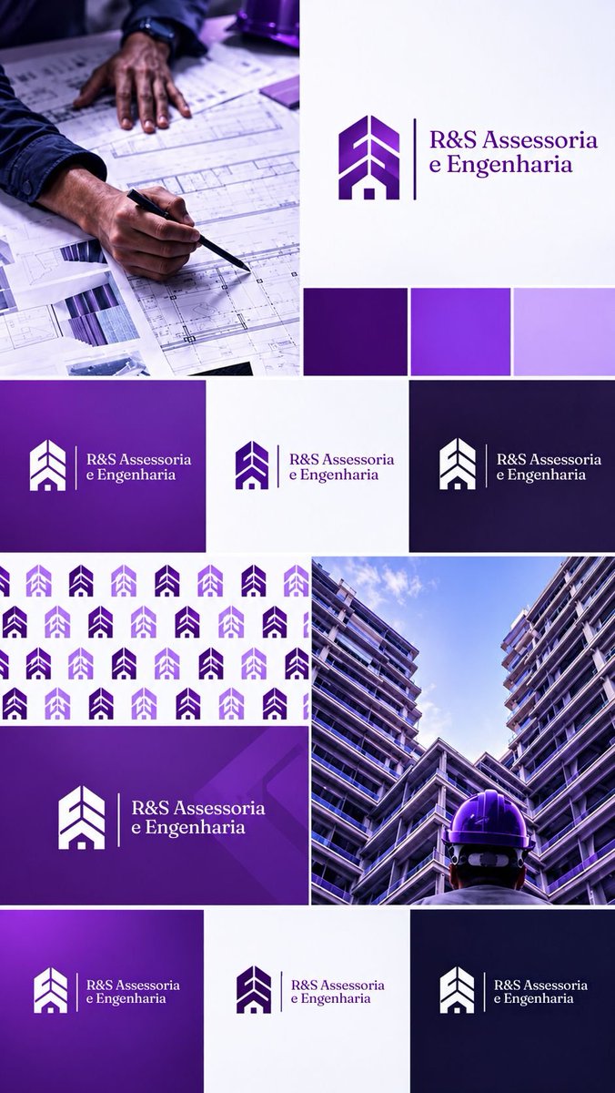 HorbitG's tweet photo. Day 46/100: Visual Identity Style Board for R&amp;S Assessoria e Engenharia 📐💜
Combining geometric precision with a modern purple palette to create a strong, professional architecture &amp; engineering brand.
#100DaysOfDesign #BrandIdentity #LogoDesign #GraphicDesign #Architecture https://t.co/bZ5s5Gzm9f