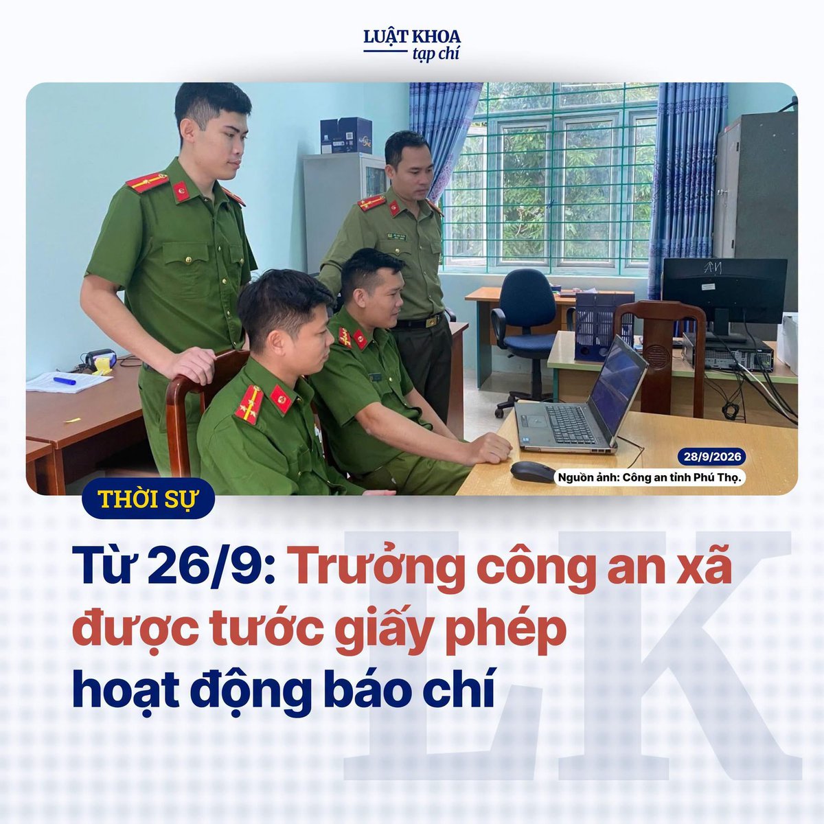 MrH_Capital's tweet photo. Ngày 25/9, Chính phủ ban hành Nghị định số 367/2026 về xử phạt hành chính trong lĩnh vực báo chí, có hiệu lực từ ngày 26/9. Theo đó, trưởng công an xã không chỉ được tăng thẩm quyền phạt tiền lên gấp 50 lần mà còn được tước giấy phép hoạt động báo chí. 

Nghị định này được ban hành và có hiệu lực sau một ngày. Trước đó, Bộ Văn hóa, Thể thao và Du lịch có đăng tải hồ sơ này để lấy ý kiến từ ngày 16 – 25/6 và nhận được 21 góp ý, trong đó không có ý kiến nào của người dân.

Từ khi Việt Nam bỏ cấp huyện từ ngày 1/7/2025, nhà nước đã ban hành nhiều văn bản pháp luật để mở rộng thẩm quyền cho cấp cơ sở, đặc biệt là công an cấp xã.