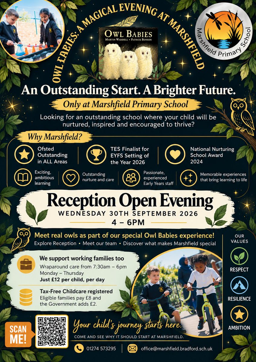 MarshfieldPS's tweet photo. 🦉✨ Don’t miss out — it’s going to be a HOOT!

Join us for our Reception Open Evening this Wednesday, 4–6pm and discover the magic of Marshfield. 💛

🦉 Meet REAL owls!
🌟 An Outstanding Start. A Brighter Future.
#Reception2027 #MarshfieldPrimary https://t.co/HgMLh6hZsR