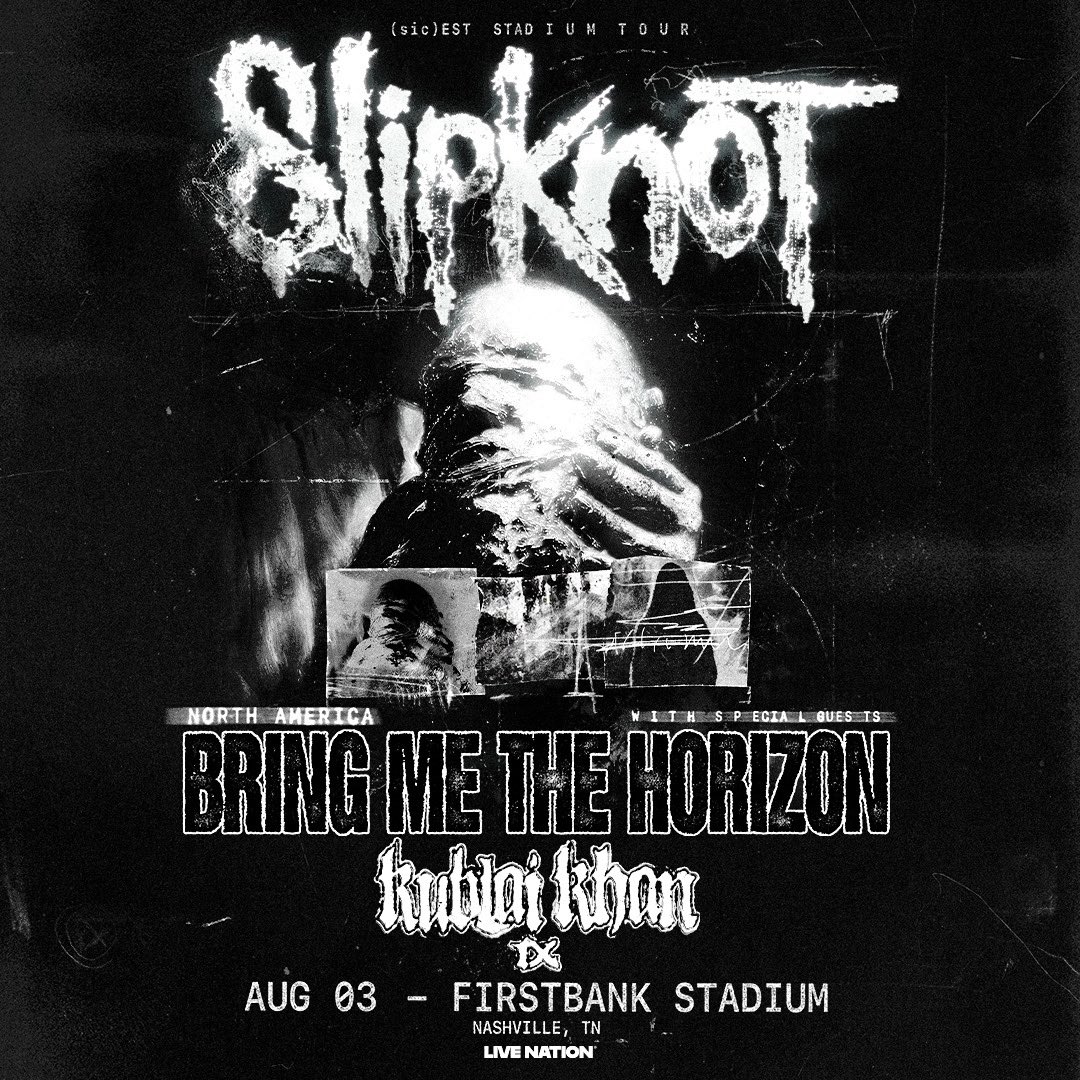 1029thebuzz's tweet photo. JUST ANNOUNCED: @slipknot with @bmthofficial and @KublaiKhanTX on August 3rd at FirstBank Stadium at Vanderbilt University. Tickets on sale this Friday at 10am! https://t.co/KNUREgQiHS