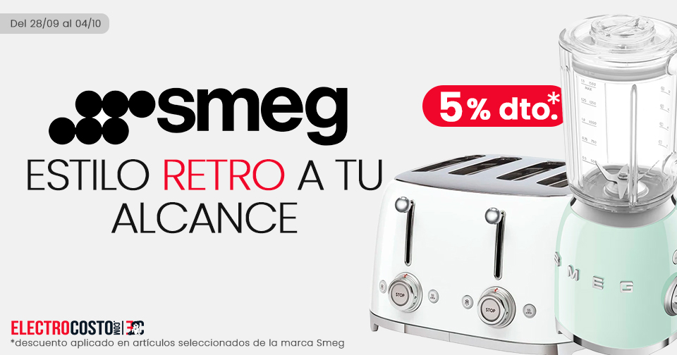 Electrocosto's tweet photo. ✨ ¡PROMO #SMEG EN ELECTROCOSTO! ✨
Del 28/09 al 04/10, disfruta de un 5% de descuento en artículos seleccionados de Smeg. ☕💧🍞
Cafeteras, hervidores, tostadores y mucho más. 🔥

🛒 ¡Descubre la promo en Electrocosto! https://t.co/XAjPPZfPov

#Electrocosto #Smeg #Oferta https://t.co/wO1hFJzM7R