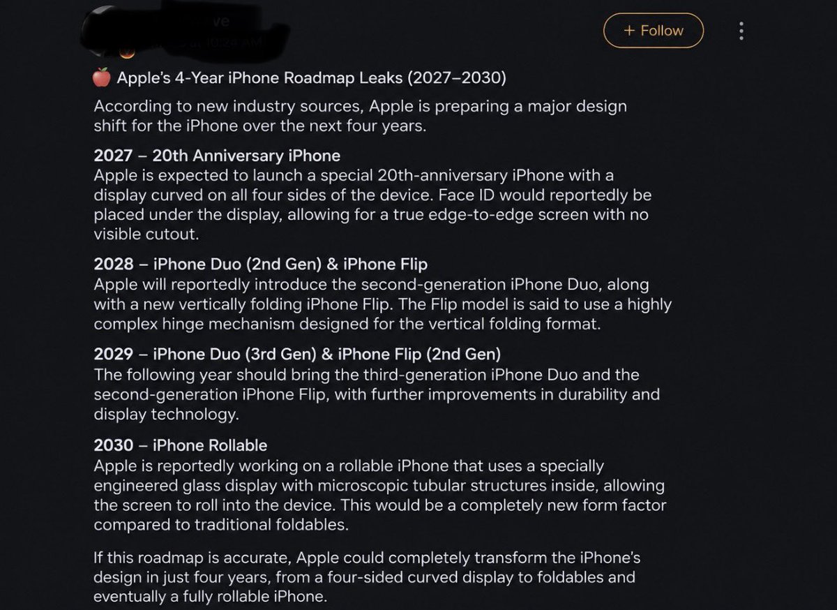 MajinBuofficia's tweet photo. This post gives us a glimpse of what Apple might have in store for us over the next four years. https://t.co/TGmv0fSx9p