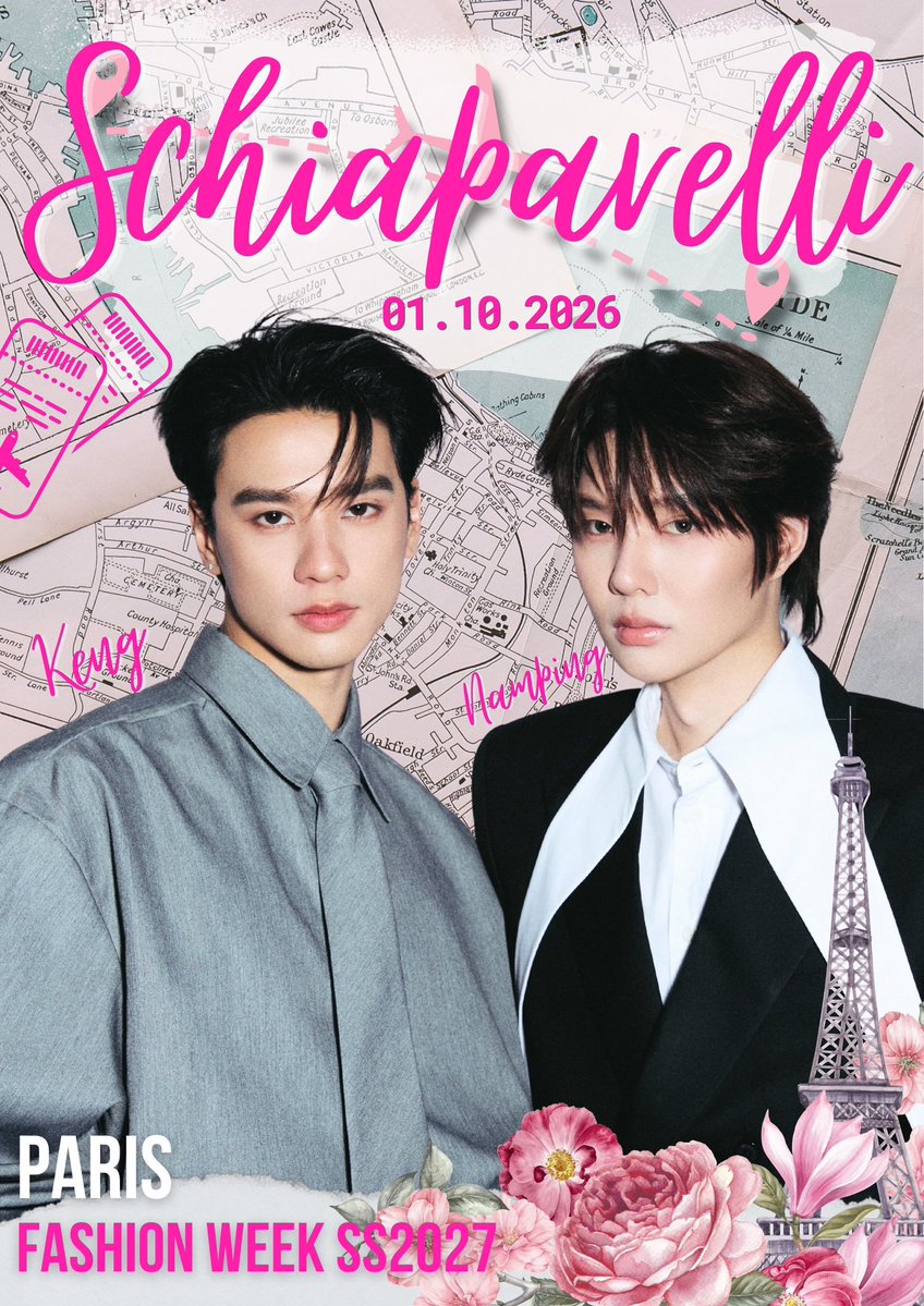 AA_grandmaOhAe's tweet photo. There is so much to look forward to with Keng Harit and Namping Napatsakorn attending the Schiaparelli SS 2027 show in Paris. Schiaparelli has spent generations bringing together wit, fantasy, and fearless self-expression, creating a fashion language that remains instantly recognizable. The possibilities of this pairing are exactly why the countdown to Paris feels so exciting.

#KengNamping 
#KengHarit 
#nampingster
#Schiaparelli  
#PFW