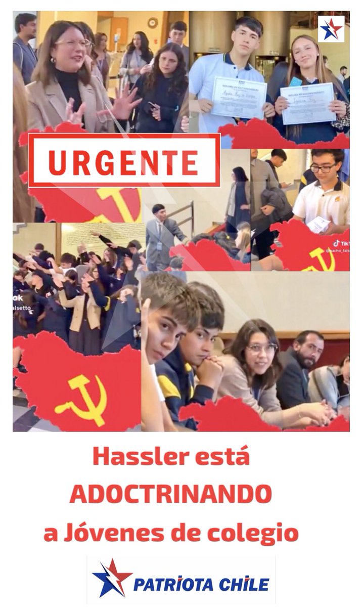 Soubirous_33's tweet photo. 🔴 #URGENTE | Patriotas, esto es MUY GRAVE y debe Difundirse; La Boquita de PUCHERO, La Comunista Hassler, está ADOCTRINANDO a Jóvenes Inocentes y les está entregando Certificados e Incentivos. RT ¡DIFUNDIR! @IraciHassler @min_interior @MinistroArrau https://t.co/i0W3Pu3etP