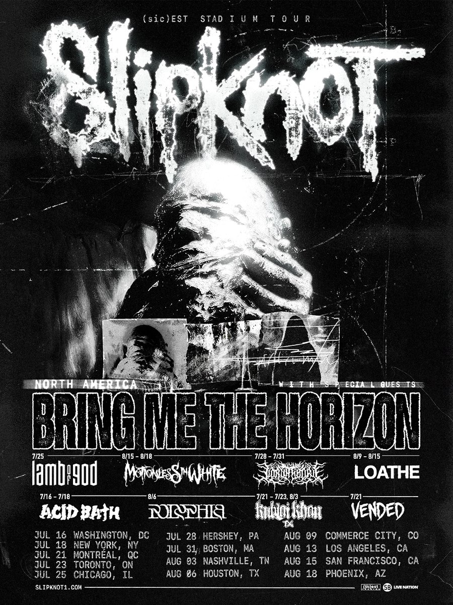 bmthofficial's tweet photo. look me in my brand new eye [tour w @slipknot N. America 2027]

pre-sale opens weds 30 september 10am local. sign up by 1pm BST tues 29th for early access.
https://t.co/ESTfk6rXex https://t.co/lVvggzv3a9
