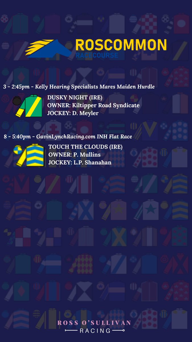 rosullivan82's tweet photo. TODAY’S RUNNERS 🏇

@RoscommonRaces 📌

Good luck to all connections 🍀 https://t.co/p5BDUDkXsf