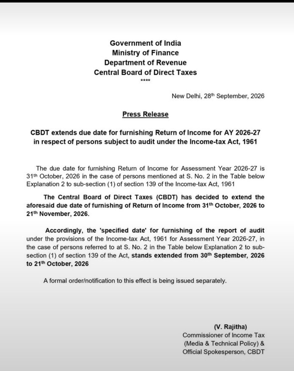 ashish111sant's tweet photo. @IncomeTaxIndia 
Thanks 
#Extension_हक़_है_भीख_नहीं 
#Extend_Audit_Due_Date https://t.co/Lv8KwhEz2t