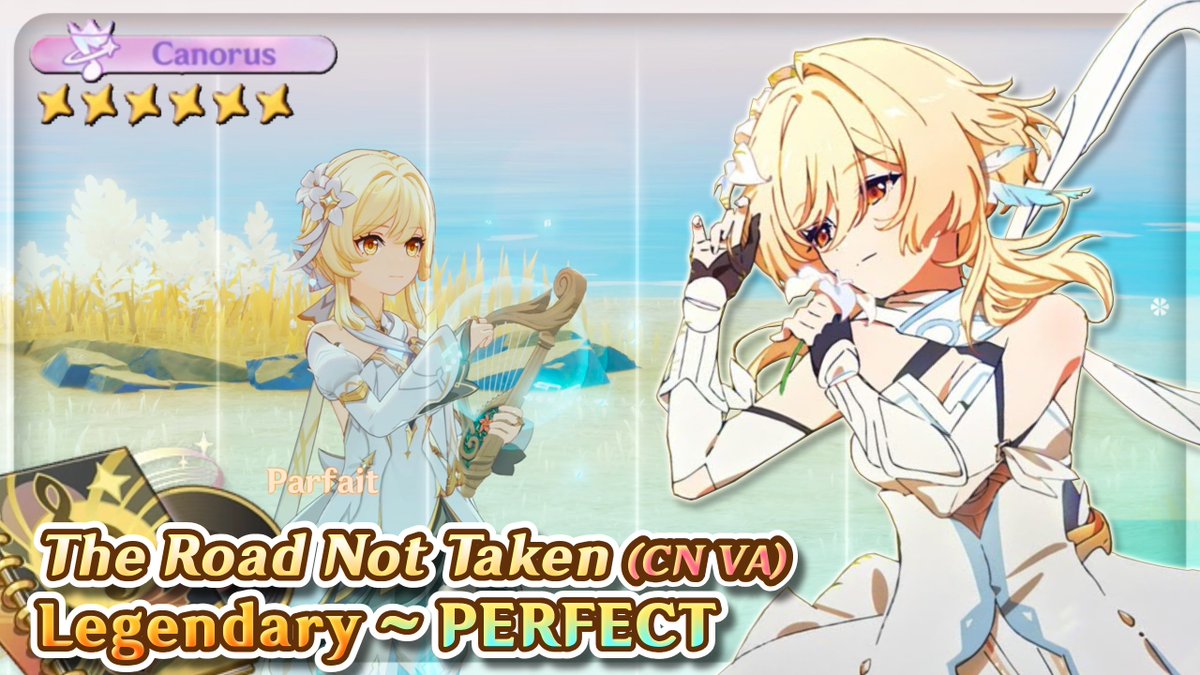 MiyumeChannel's tweet photo. 🌟 │ 𝘽𝙊𝙉𝙐𝙎

...But at least you're still out there, somewhere in the world.

🔶 https://t.co/n8R6qhehFP

For Genshin's 6th Anniversary, check out "The Road Not Taken" (#Lumine &amp; #Aether CN VA) on Legendary and Perfect Combo ! 😊

──────
#GenshinImpact #原神
#原神6周年 https://t.co/YEMDqLFLTs