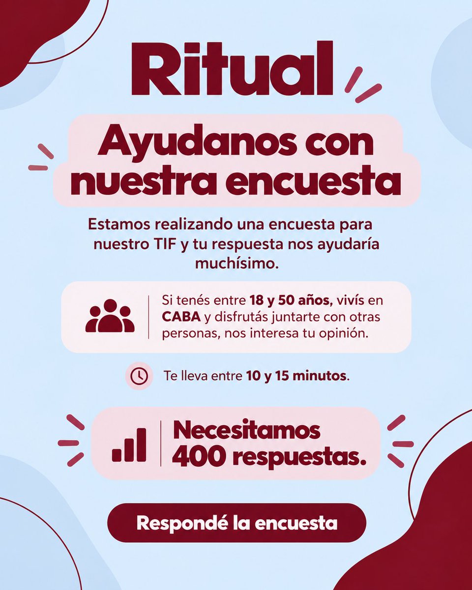 bayesicallyale's tweet photo. Hola gente! Estoy haciendo mi tesis y necesito 400 respuestas en esta encuesta para aprobar. Pueden participar personas de CABA que tengan de 18 a 50 años.  

Pueden ayudarnos respondiendo o reposteando este tweet 😁 

Muchas gracias!!

https://t.co/ryNZUDMgpk https://t.co/66EmdqRfU1
