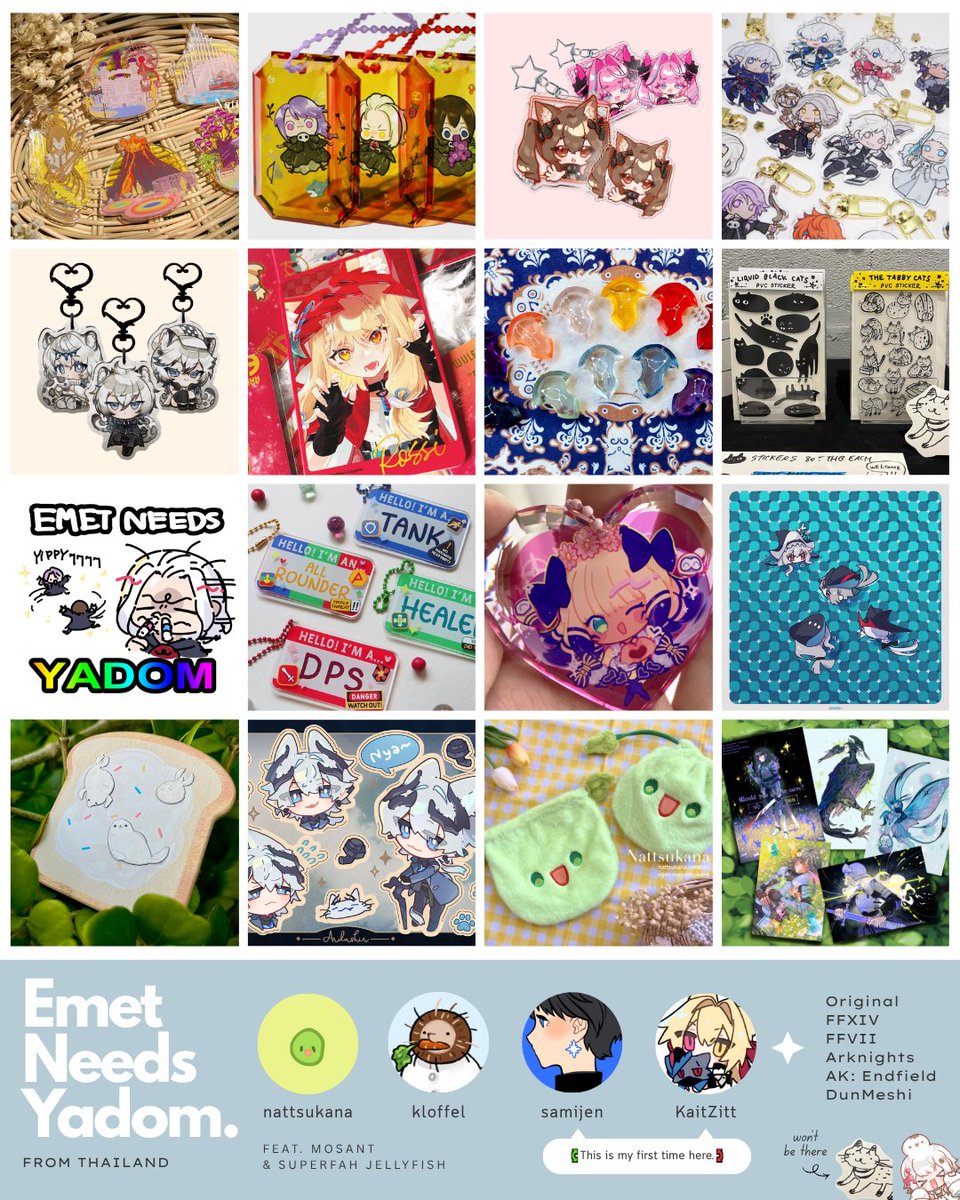 nattsuK_box's tweet photo. Here's our full promotional image
📍A37 : Emet Needs Yadom

We'll bringing FFXIV, FFVII, Arknights, Endfield, Dungeon Meshi and Original merches there!

nattsukana(me!) @kloffels @sami_jen @KaitZitt ⬅️Will be at the venue
superfah jelly and @MosantXD 

#msqsg2026 #makersquestsg https://t.co/3KAbAGzPki