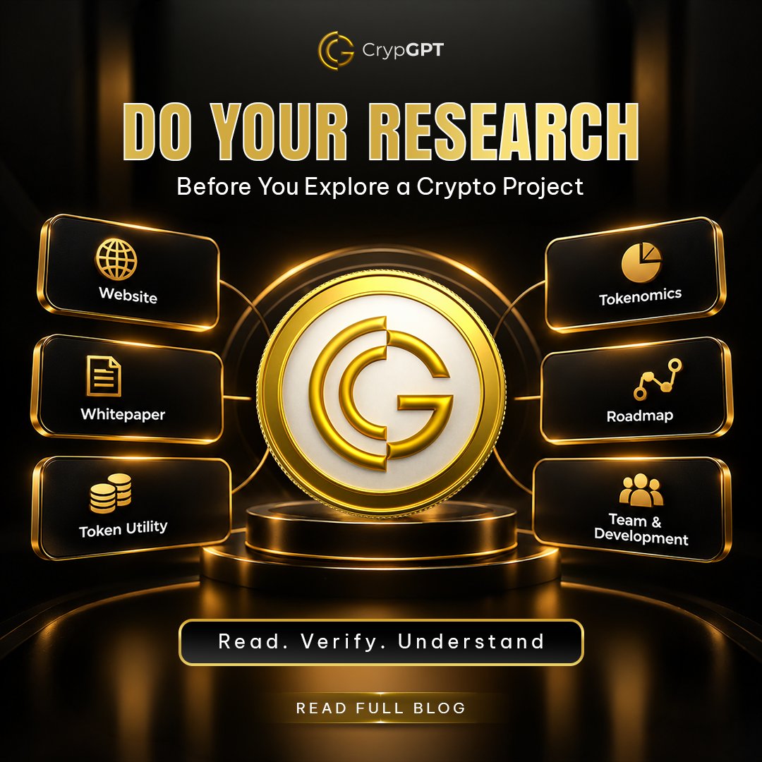 crypgpt_token's tweet photo. π Do Your Research Before Exploring a Crypto Project.
Learn what to check β Website, Whitepaper, Tokenomics & Roadmap. π
π Read the full blog: https://t.co/1aWCCA6wUJ
#CrypGPT #Crypto #DYOR #CryptoEducation #Blockchain #Web3 #CryptoResearch #Tokenomics https://t.co/5QwRw5ibnV