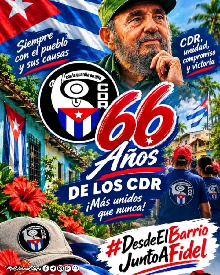 YarisbeySasvga's tweet photo. 66 aniversario de los CDR: la defensa que nació del pueblo y sigue viva en cada barrio.#CubaEstáFirme.#CDR66 . https://t.co/ZBer25G3am