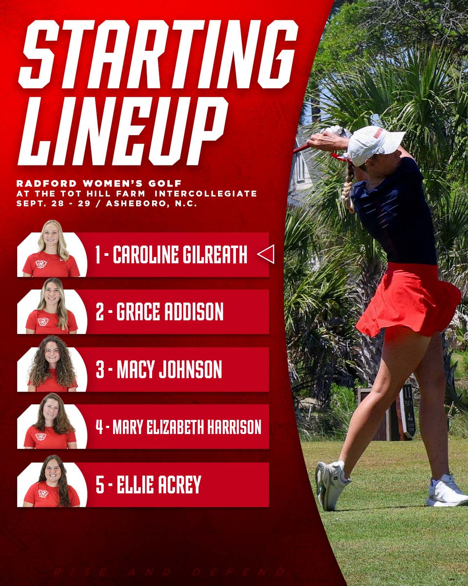 RadfordWGolf's tweet photo. This week we take on the Tot Hill Farm Intercollegiate in Asheboro!
π - https://t.co/9iJifQ9Fyl
#RiseAndDefend https://t.co/vqHH8SPxQj