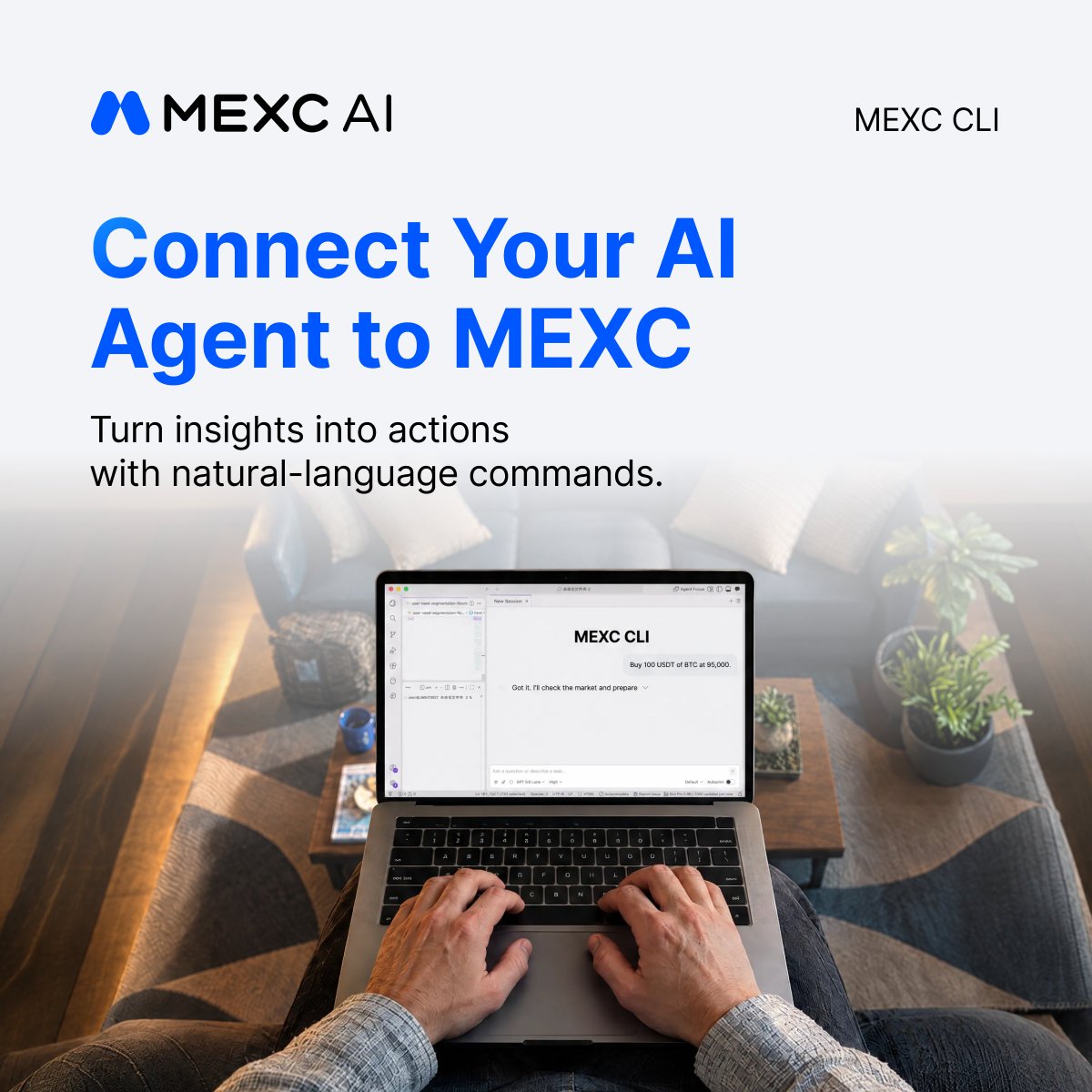 MEXC_Nepal's tweet photo. Your AI agent is ready to trade. 🤖

MEXC CLI turns simple, natural-language commands into trading actions 👉 bringing AI closer to where decisions become execution.

Check Now: https://t.co/CphCiUzcsZ
Say it. Review it. Trade.
#TradingTakesTwo https://t.co/adO1Hj4m8D