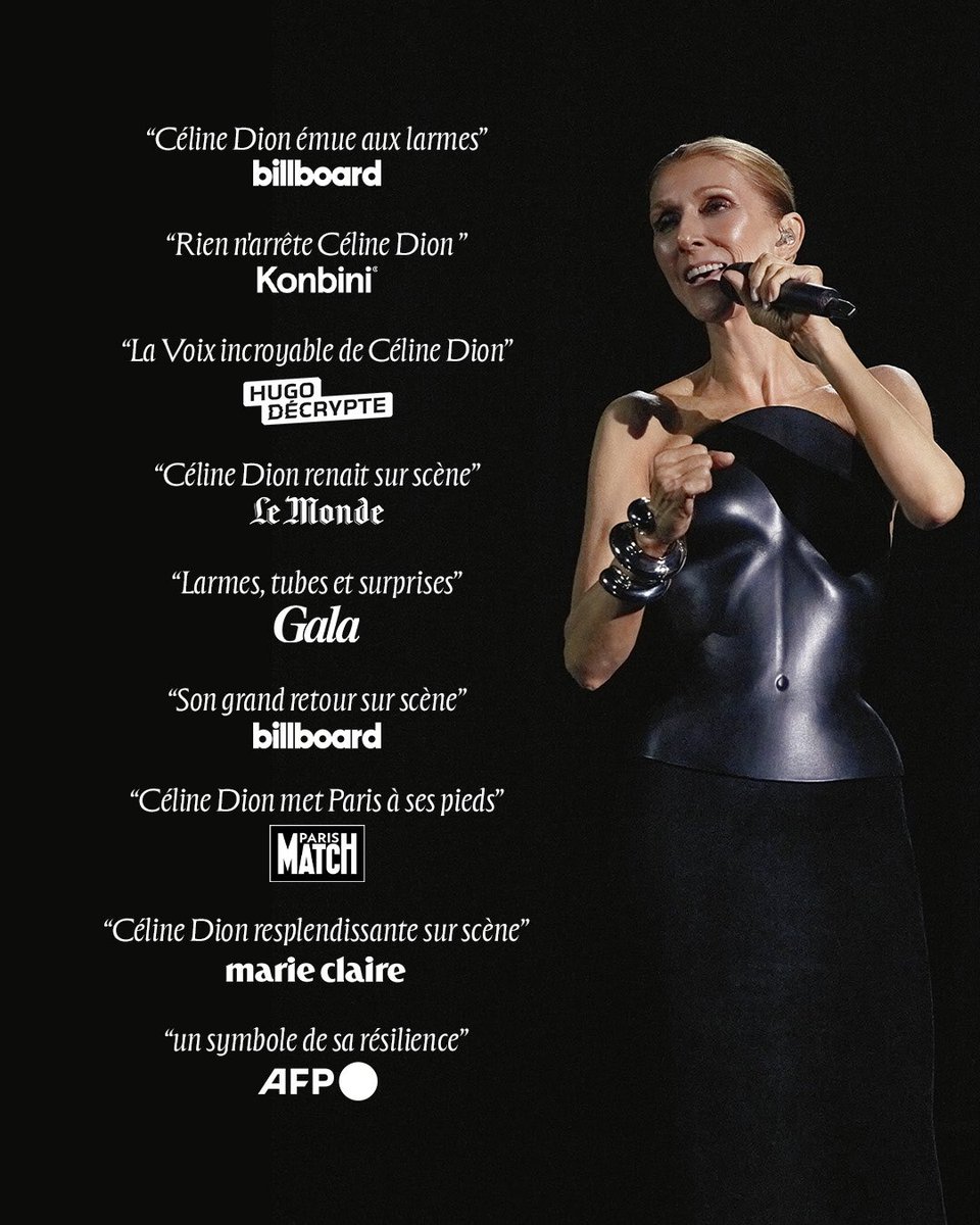 SonyMusicFr's tweet photo. @celinedion poursuit son grand retour sur scène à Paris et continue de faire parler d’elle 🤍 https://t.co/nDgmoTyKik