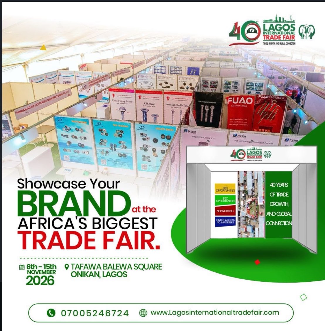 abaexportlab's tweet photo. The countdown to the 40th Lagos International Trade Fair begins! https://t.co/L0SpI7bxax