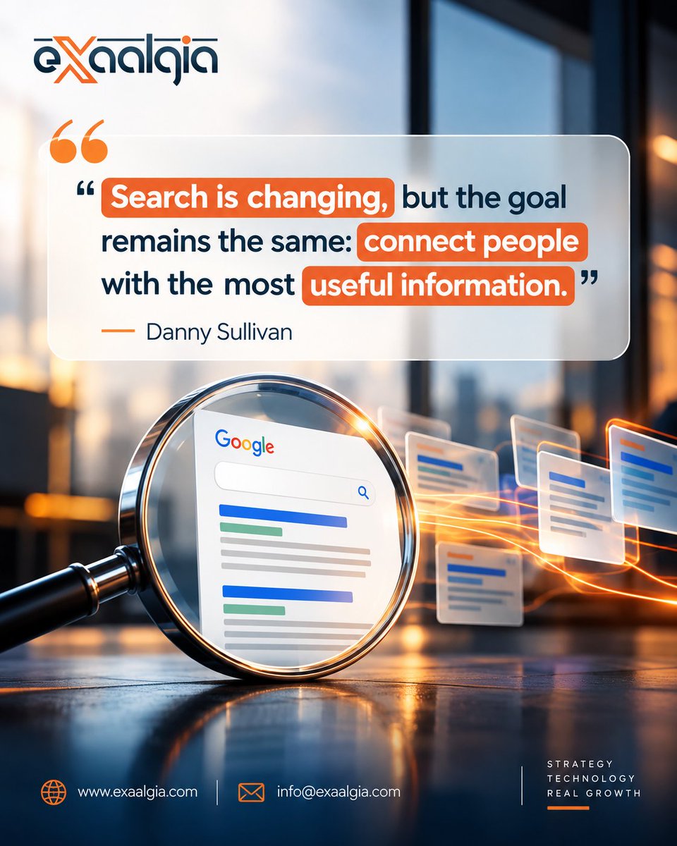 Exaalgia's tweet photo. 🔍 Search is changing. AI is reshaping how people discover information—but the goal remains the same: be useful, relevant, and trustworthy.

Don’t just optimize for algorithms. Create value for people. ✨

#Exaalgia #SEO #AISearch #ContentStrategy #DigitalMarketing https://t.co/XETpuUfaOo
