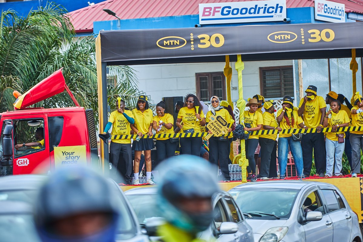 MTNGhana's tweet photo. Yellow took over the streets last Saturday! ๐๐ฅ
The MTN at 30 float delivered unforgettable moments, great vibes, and a celebration worthy of three decades of impact.
Thank you for joining the movement and being part of the MTN story.
#MTNat30 https://t.co/192XCuWFJq