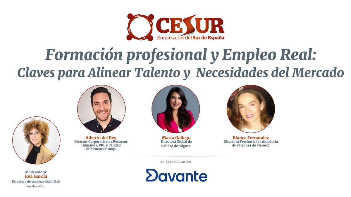 CesurEdelSur's tweet photo. 📣 📚 Este miércoles, 30 de septiembre, no te pierdas la jornada sobre Formación Profesional y empleo real, una oportunidad para profundizar en cómo conectar la Formación Profesional con las demandas actuales de las empresas.

📍 @Cajasol 

🫵🏻  https://t.co/3RgSb6iT3F https://t.co/FtWNvkVIKL