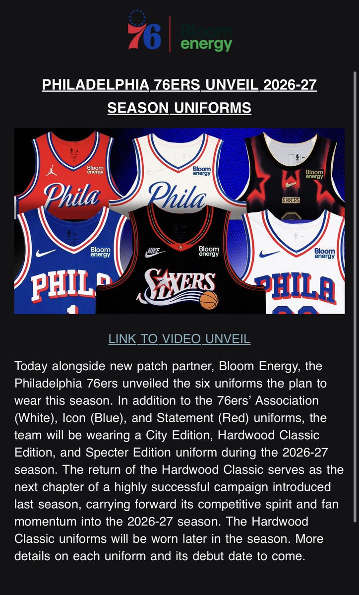 KyleNeubeck's tweet photo. The Sixers announce that their classic black jerseys WILL be returning this season 

Happy media day! https://t.co/K4e1wHSDTx