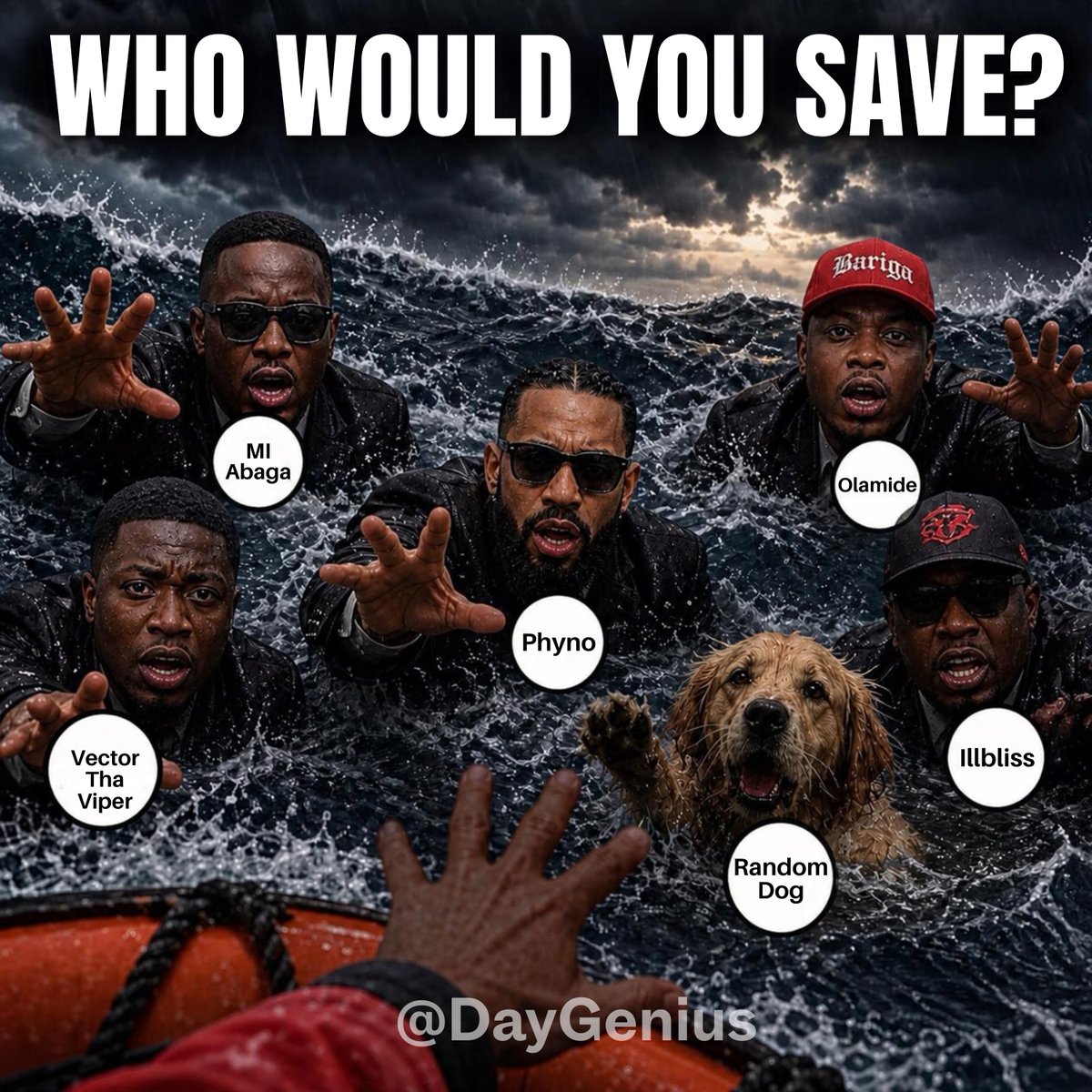 Daygenius's tweet photo. Which RAPPER are you saving???? 🫨 https://t.co/KyafVEU8Ue