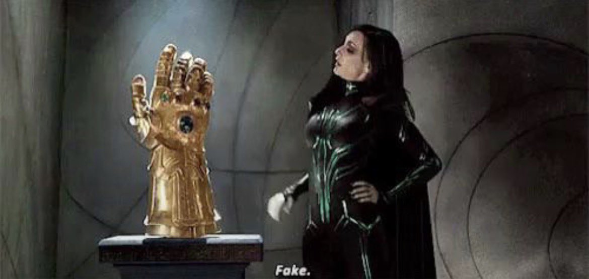 e_fosa08's tweet photo. How did Hela know the Infinity Gauntlet in Odin’s vault was fake? https://t.co/3kVP3wZtF6