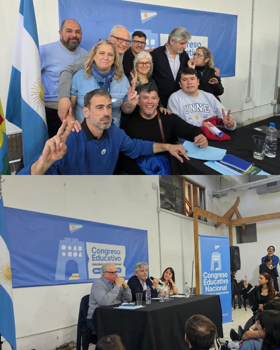lopez_aleOK's tweet photo. ✌️Cierre de Imaginar y Transformar            Mar del Plata y Batán a cargo de Máximo Kirchner y @FerRaverta

✅️ Salimos de este Congreso con las banderas en alto para defender lo conquistado y construir la victoria educativa que nuestro Pueblo se merece. https://t.co/fgKTdRDbnu