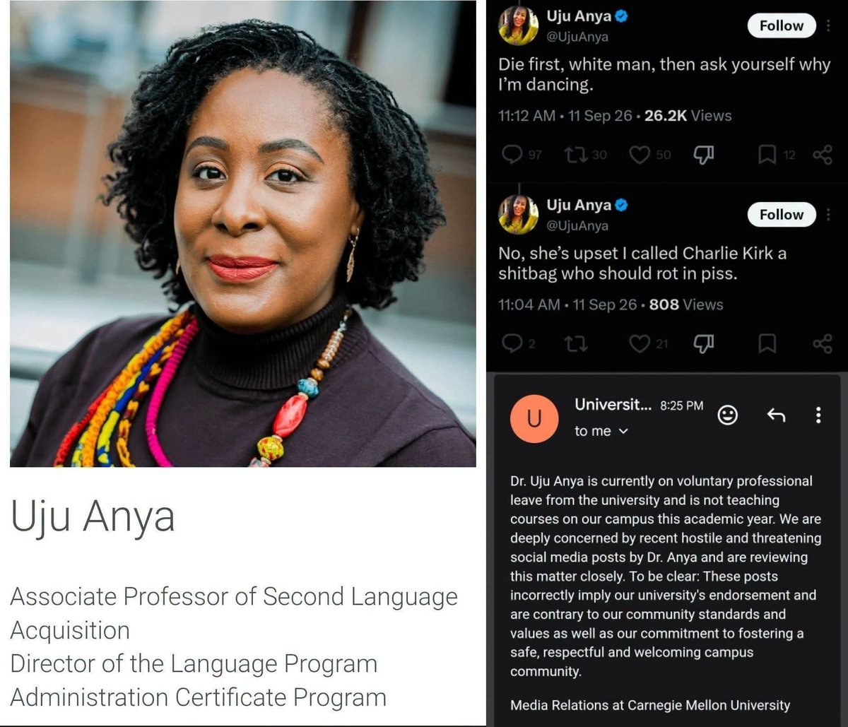 DeAngelisCorey's tweet photo. It has been 17 days and you still haven't done anything to hold your racist professor accountable, @CarnegieMellon.

Where is the "swift action" you promised?

Why is she still on your website?

She needs to go, now. https://t.co/IkgsHUdFih