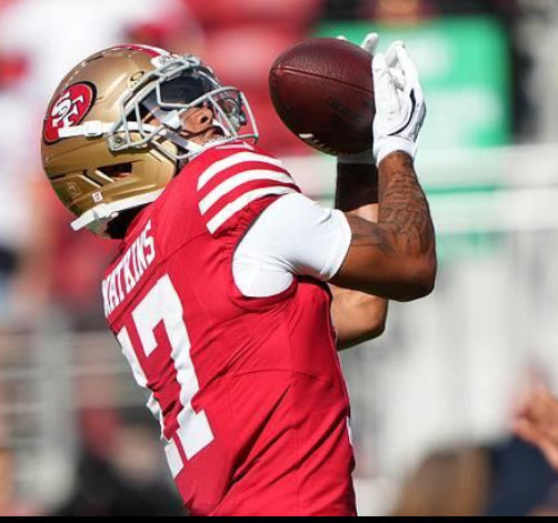 TalksSportsFF's tweet photo. 🚨 VALUE ALERT — Jordan Watkins | #49ers 
The market sees a healthy scratch. I see a receiver who just went from inactive to producing 60 yards while San Francisco’s WR room collapses around him.

Trigger: Mike Evans suffered a rib strain Sunday and was ruled out. Demarcus Robinson went to IR Saturday, Ricky Pearsall is out for the season, and De’Zhaun Stribling is also on IR. Evans gets a full evaluation Monday. 
What I see: Watkins was a healthy scratch in Weeks 1-2. His opportunity finally opened Sunday and he responded with 2 catches for 60 yards, including his first NFL regular-season reception for 25 yards. 
Cost: Essentially waiver-wire territory. I don’t have a reliable current universal roster percentage, so I’m not inventing one.
Fantasy: This is the distortion I want. The box score looks tiny, but the depth chart changed violently. Watkins now has a real path to starting snaps opposite Deebo if Evans misses time.
Verdict: I’M ADDING WATKINS NOW. TWO WEEKS AGO HE COULDN’T GET ACTIVE — NOW THE 49ERS MAY NEED HIM TO PLAY. THAT’S EXACTLY WHEN I BUY.
#DraftKings #FantasyFootball #NFLFantasy