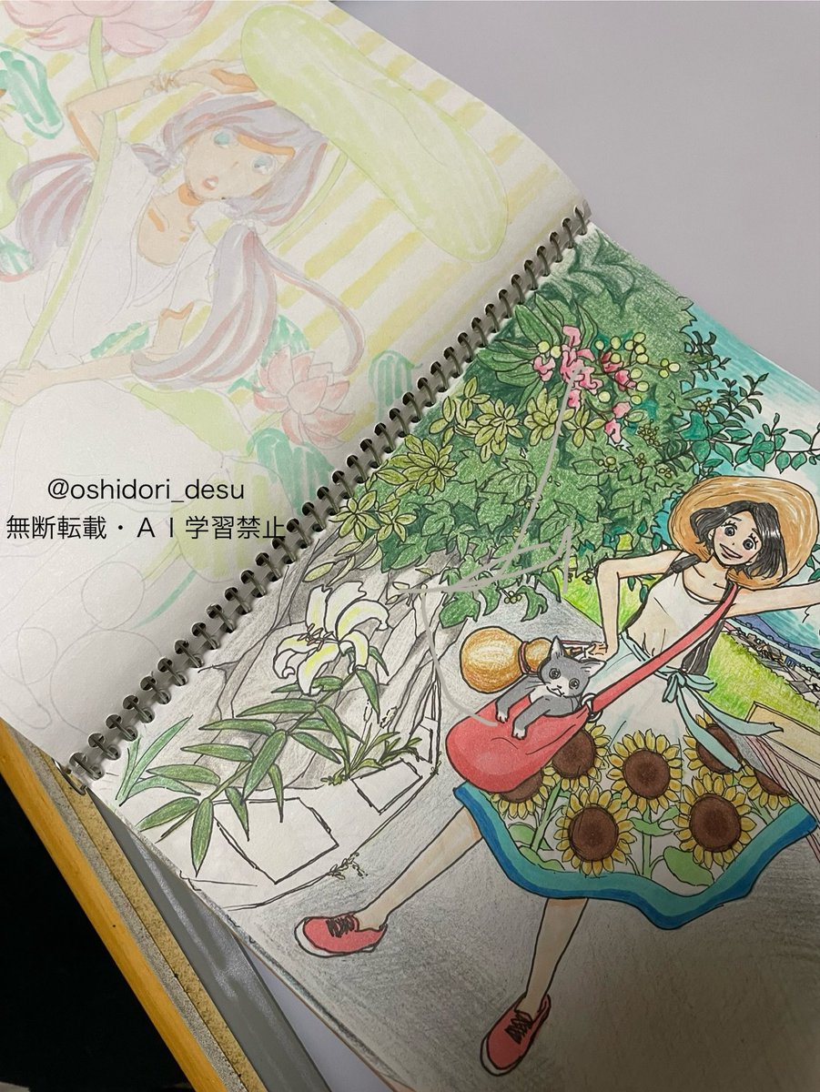 oshidori_desu's tweet photo. 2016年から2年間くらいスケッチブックにイラストや心に残ったことば、など思うままに描いてたやつが実家の部屋から出てきた。
ちょっと熱量がある。
今より、守られた環境のなかで季節を思いっきり感じていたんだな。
忘れたくないのでここに残す。 https://t.co/Cpfz9iniM0