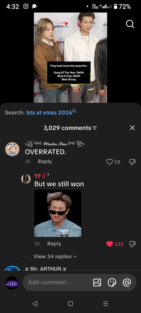 komovsh3's tweet photo. @Bangtan_Holic07 They're crying 🥴😂😂 they're mad 🥴😜 https://t.co/RaYpsq0NWT