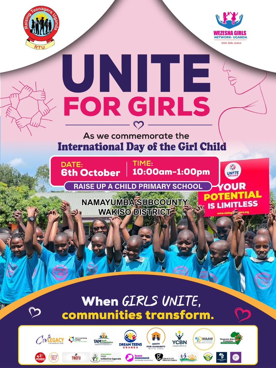 WezeshaGirls's tweet photo. What does it really mean to unite for girls?

It means listening before speaking for them.
It means creating opportunities, not limitations.
It means standing beside them as they turn their dreams into possibilities.

Girls deserve that kind of solidarity #UniteForGirls https://t.co/kwu6avuaPD