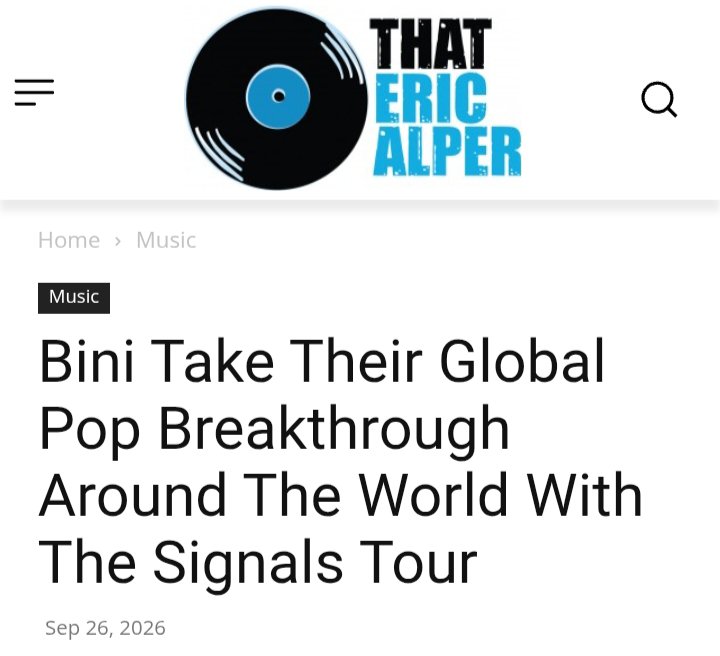 aomsdbr's tweet photo. #BINI was featured by Canadian music journalist, and radio host Eric Alper on his blog for their global breakthrough with the Signals Tour.

“Bini have already made history at Coachella, sold out the world’s largest indoor arena and crossed two billion combined streams.” https://t.co/gESgDviRq2