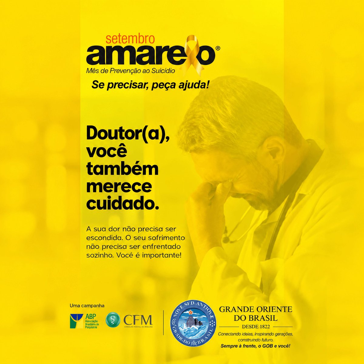 Cidadao_Alerta's tweet photo. Setembro Amarelo: GOB chama atenção para o cuidado com a saúde mental

O Grande Oriente do Brasil (GOB) aderiu à campanha Setembro Amarelo e reforçou a importância de reconhecer sinais de sofrimento emocional e buscar ajuda. Neste ano, a entidade também chama atenção para a saúde mental de médicas e médicos, que podem enfrentar longas jornadas, privação de sono e pressão constante no trabalho.

Segundo informações da Secretaria Geral de Comunicação do GOB, cansaço persistente, isolamento, alterações de humor, perda de interesse e sentimentos de desesperança são sinais que merecem atenção, especialmente quando persistem. A orientação é acolher quem enfrenta dificuldades e procurar avaliação profissional.

Quem precisa conversar pode ligar gratuitamente para o Centro de Valorização da Vida (CVV), pelo 188, disponível 24 horas por dia. Em situação de risco imediato, é preciso procurar um serviço de emergência ou acionar o SAMU 192.

Com informações da Secretaria Geral de Comunicação do GOB.

#SetembroAmarelo #SaúdeMental #ValorizaçãoDaVida #PrevençãoAoSuicídio #Saúde #BemEstar #CuidadoComASaúdeMental #GOB #CidadãoAlerta