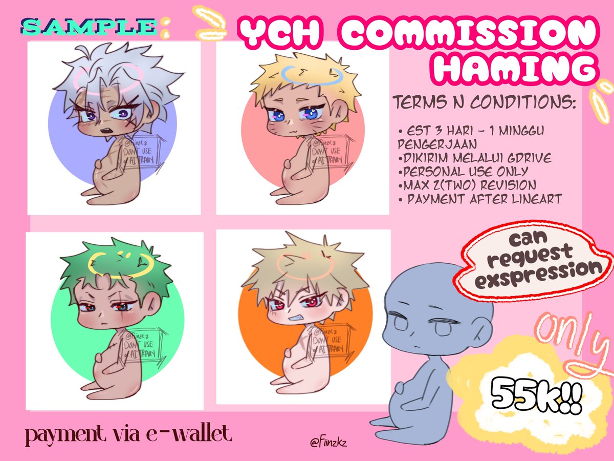 Fiinzkz's tweet photo. 🌟OPEN YCH COMMISSION HAMING 🌟

Ingin karakter favorit kamu menjadi haming?! Bisa order di aku dengan harga affordable loh~~🥰 yuk yuk dipesan 🫰🫰🫶🫶 

#opencommission #opcomm #idnart 
#commission https://t.co/R2hjWLz4X4