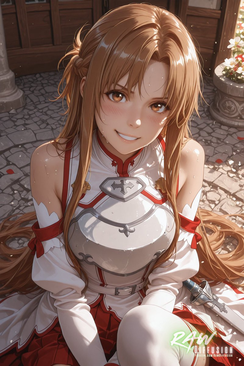RawDiffusionSFW's tweet photo. Calm focus in chestnut and gold, Asuna stands ready amid cool forest tones. Which detail draws your eye?

SFW. No nudity
#AsunaYuuki #SwordArtOnline #AIArt #AnimeArt #DigitalArt #SFW https://t.co/dLtorLn8xf