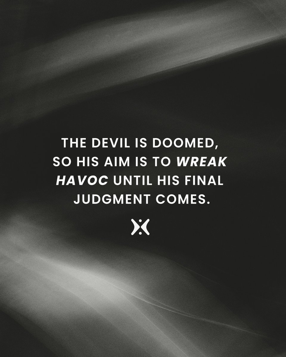 greglaurie's tweet photo. The moment we accept Christ into our lives, we receive a Savior and Lord. But we also receive an enemy—the devil—who will stop at nothing to keep us from growing and thriving in our relationship with Christ.

And the first thing we need to understand about him is that he’s doomed. His war against God and His people was lost forever when Jesus offered Himself as a perfect sacrifice and then rose from the dead. Satan’s fate is sealed. He will spend eternity in the lake of fire. He has a season of freedom before his judgment, but his time is limited.

The devil does not want people to know that he is doomed. Revelation 12:12 says, “Therefore, rejoice, O heavens! And you who live in the heavens, rejoice! But terror will come on the earth and the sea, for the devil has come down to you in great anger, knowing that he has little time” (NLT). The phrase translated as great anger refers to a violent outburst of rage. It depicts a turbulent emotional fury rather than rational anger.

The devil directs his fury at God’s people. He is helpless to dislodge believers from God’s hand. He cannot alter the amazing eternity that awaits us. But he can and does wreak as much havoc as possible in our lives here on earth. The devil’s time is short, so he’s determined to make the most of it.

He will tempt us with things that put distance between us and God. He will send us down wrong paths. He will try to rob us of our joy. But we have the advantage because we know how his story ends. We know his doom is certain. And we are protected and strengthened by the One who will put the devil in his place.
 
Why is it dangerous to underestimate the devil, even though his ultimate defeat is certain?