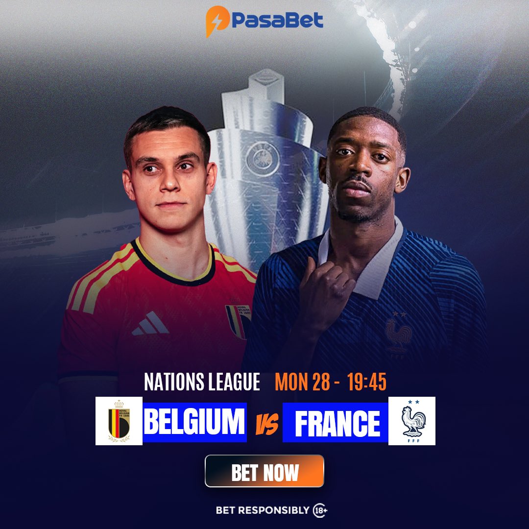 pasabethq's tweet photo. 🇧🇪🔥 TONIGHT! 🔥🇫🇷

Belgium 🆚 France
UEFA Nations League
The Red Devils face Les Bleus in a heavyweight European showdown
Big names. Big rivalry. One massive night in Brussels!
Who are you rooting for? https://t.co/HM2iE7FyMH