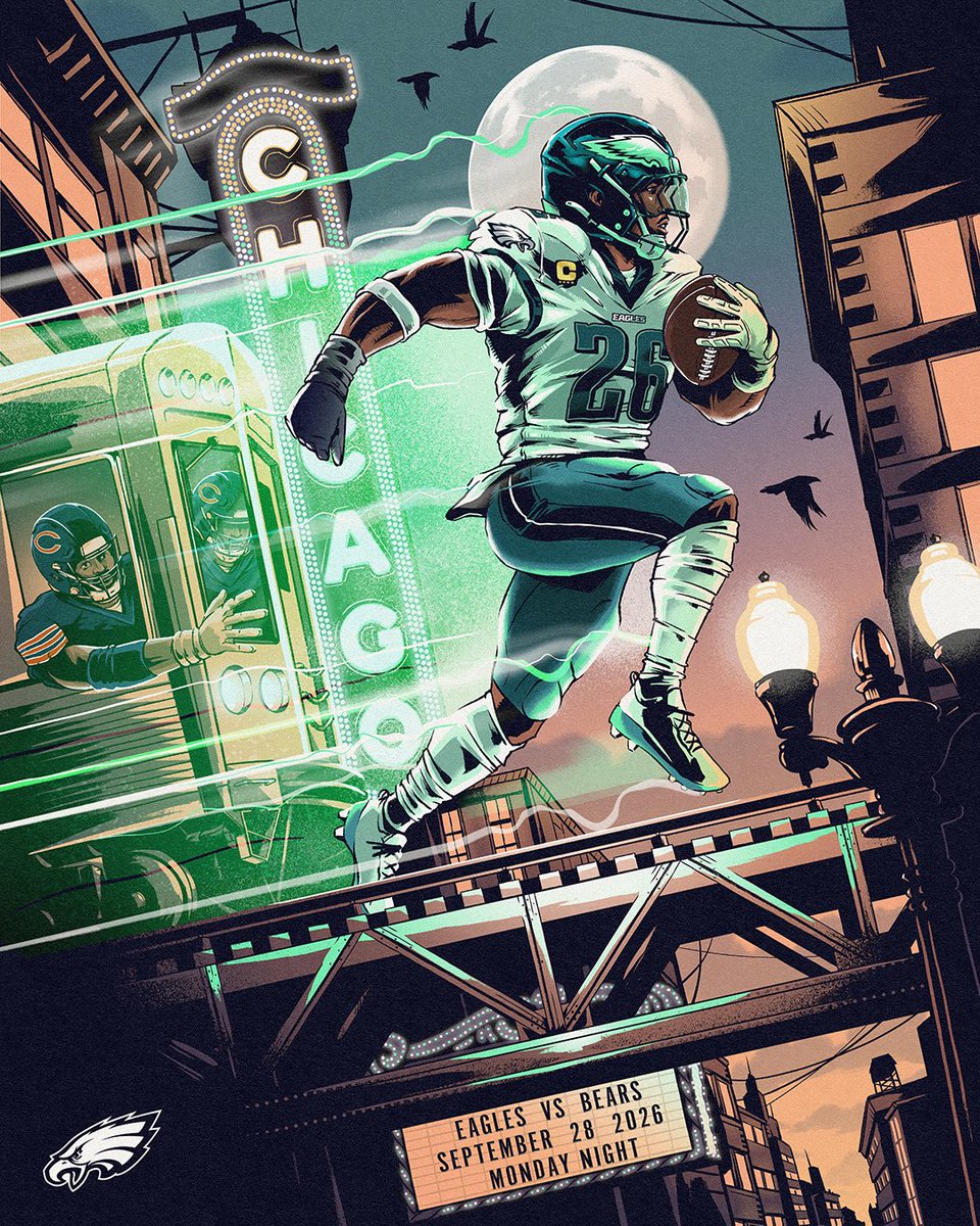 Eagles's tweet photo. Monday night under the lights

🎨: @RyanLynnDesign 
@Toyota | #FlyEaglesFly https://t.co/s1X2iywq89