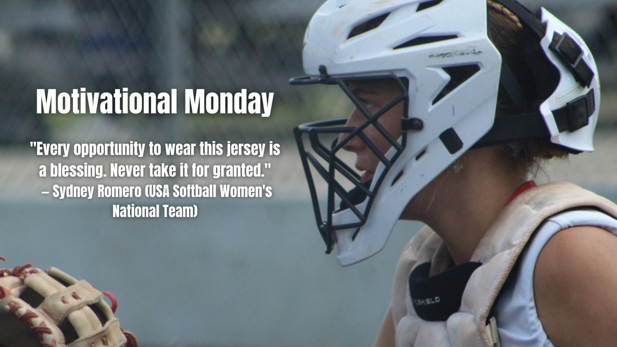 TGETalent's tweet photo. Motivational Monday 💪
"Every opportunity to wear this jersey is a blessing. Never take it for granted."
— Sydney Romero (USA Softball Women's National Team)
Elite fastpitch is built here.🥎 #TopGunEvents #MotivationalMonday https://t.co/NcKNrf11Gy