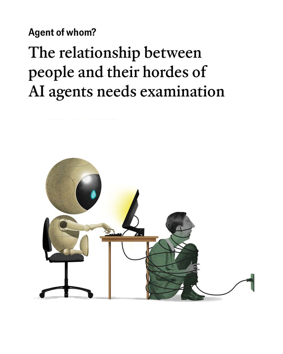 TheEconomist's tweet photo. Chatbots are often compared to interns. Meta’s Muse is more like an indentured secretary: no form is too long; no claim too small. How might these AI agents change the world? https://t.co/Xpu6A0gEUl

Illustration: Brett Ryder https://t.co/jVVVcZxcaq