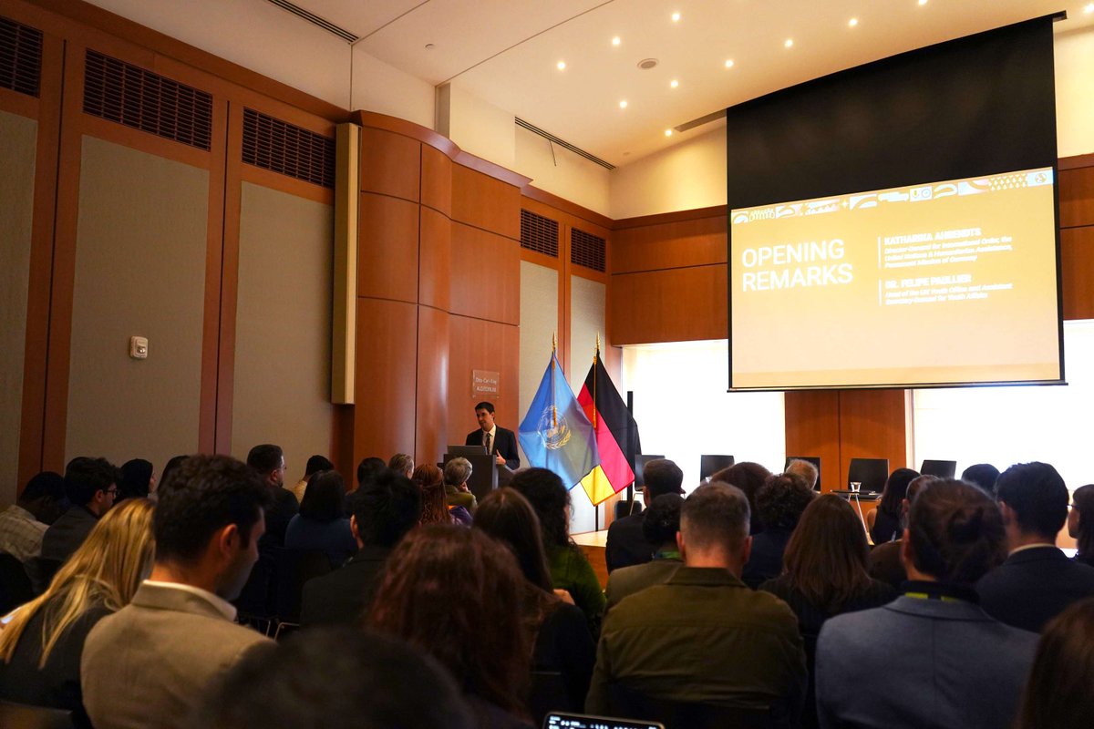 UNYouthAffairs's tweet photo. Last week, the UN Youth Office and @GermanyUN brought Member States, partners and young people together to discuss the first-ever UN Youth Townhall.

A full room, a rich exchange and plenty of interest in joining us in Heidelberg in December 🇩🇪

#UNYouthTownhall #YouthLead https://t.co/Y6SRoxHcfe
