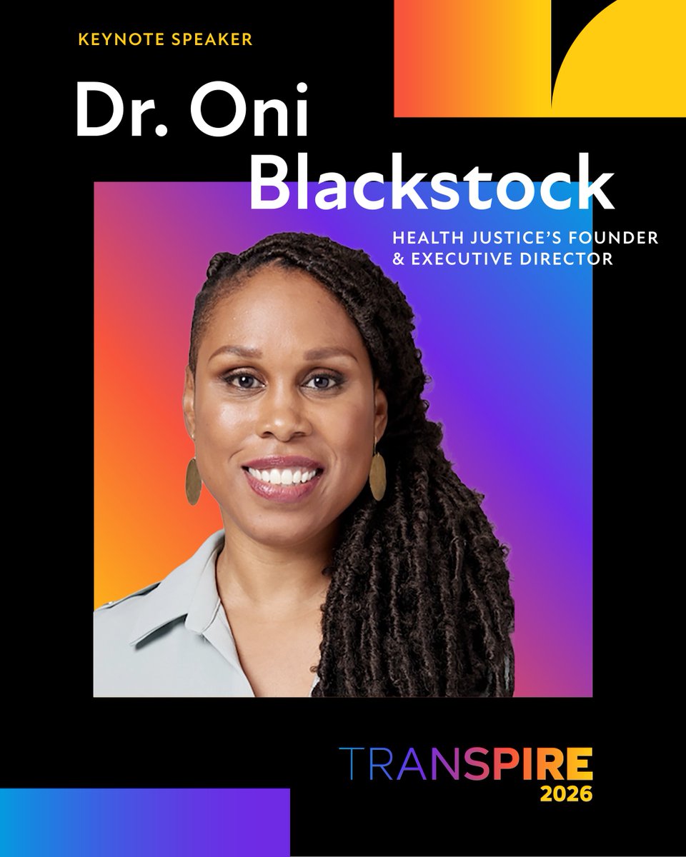 NASTAD's tweet photo. Welcome to TRANSPIRE 2026! Our opening plenary features Dr. Oni Blackstock, the Founder and Executive Director of Health Justice. Dr. Blackstock will be speaking on the importance of innovation in health departments responses to HIV. We can't wait to see you there! https://t.co/ZUv7hsZmgd