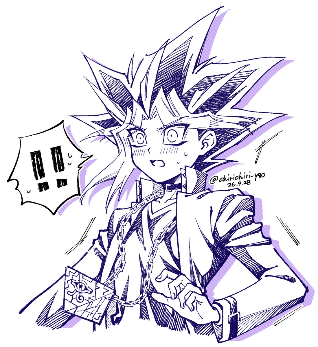 chirichiri_ygo's tweet photo. このレベルの照れ顔を描いた事が無い気がしたので…🖋️ https://t.co/DTTaiVVjdj