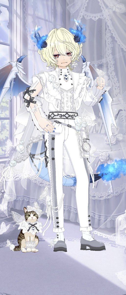 IO_ReseT's tweet photo. くぅ。さんいつもありがとね( ˙꒳​˙  )♡
めっちゃ喜んで撃たれてる♡
男服出たの激アツ！くぅ。さん引き強くて( ˙꒳​˙  )♡
この前のいいやつ引いてもらったガチャのやつも届いてたぉ。
尻尾と羽と角！かっこよ♡感謝☆★ https://t.co/OvSuiaK2eM
