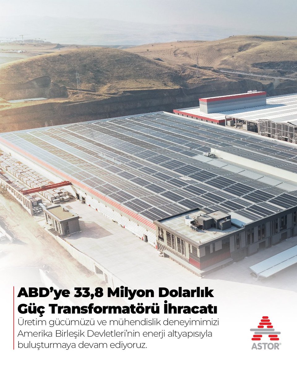 astorglobal's tweet photo. We have signed contracts with two US-based companies for the supply of power transformers, with a total value of USD 33,781,500. We plan to complete deliveries under these contracts in 2027 and 2028.
These contracts strengthen our position in the US market as we bring our production capacity, engineering expertise, and power transformer solutions developed to international standards to energy infrastructure projects around the world.
Powering the world’s energy infrastructure from Türkiye.
TR

ABD’de yerleşik iki firma ile güç transformatörü tedarikine yönelik toplam 33.781.500 ABD doları tutarında sözleşme imzaladık. Bu kapsamda, siparişlerin teslimatlarını 2027–2028 yılları içerisinde tamamlayacağız.

Bu sözleşmeyle ABD pazarındaki konumumuzu güçlendirirken; üretim kapasitemizi, mühendislik yetkinliğimizi ve uluslararası standartlarda geliştirdiğimiz güç transformatörü çözümlerimizi küresel enerji altyapılarıyla buluşturuyoruz.

Dünyanın enerjisine Türkiye’den güç katıyoruz.

#astorenerji #heryerde #everywhere