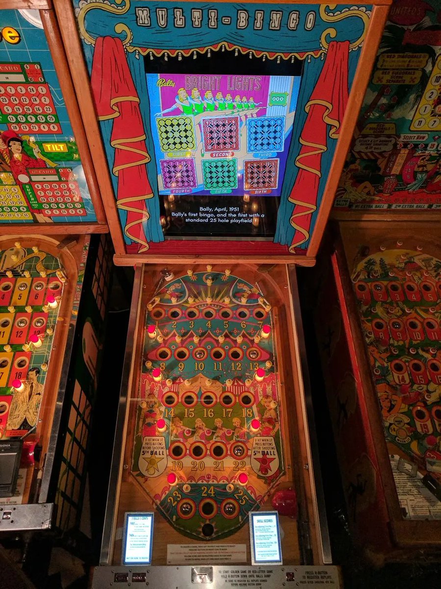 faogames's tweet photo. 142 bingo pinball machines in one cabinet.

The Multi-Bingo holds every domestically-produced bingo title, recreated wire for wire - full rulesets, correct coin flash, period sounds, and eleven swappable playfields.

Play all weekend - The York Show - York, PA, Oct 9–10. https://t.co/Wxc85DDbTh